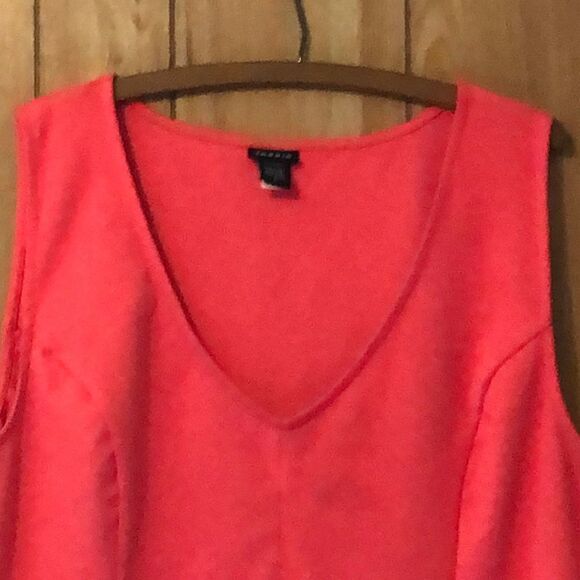 Torrid Coral Vneck Sleeveless Peplum Tank Top 4 4X - Picture 6 of 14